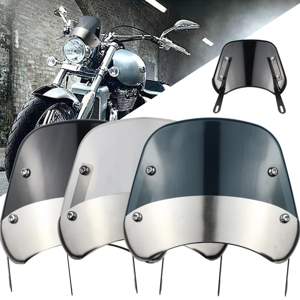Universal Motorcycle Windshield 5-7inch Headlight Windscreen Metal Mounting Bracket Retro Windshield for Honda Yamaha Kawasaki
Universal Motorcycle Windshield 5-7inch Headlight Windscreen Metal Mounting Bracket Retro Windshield for Honda Yamaha Kawasaki