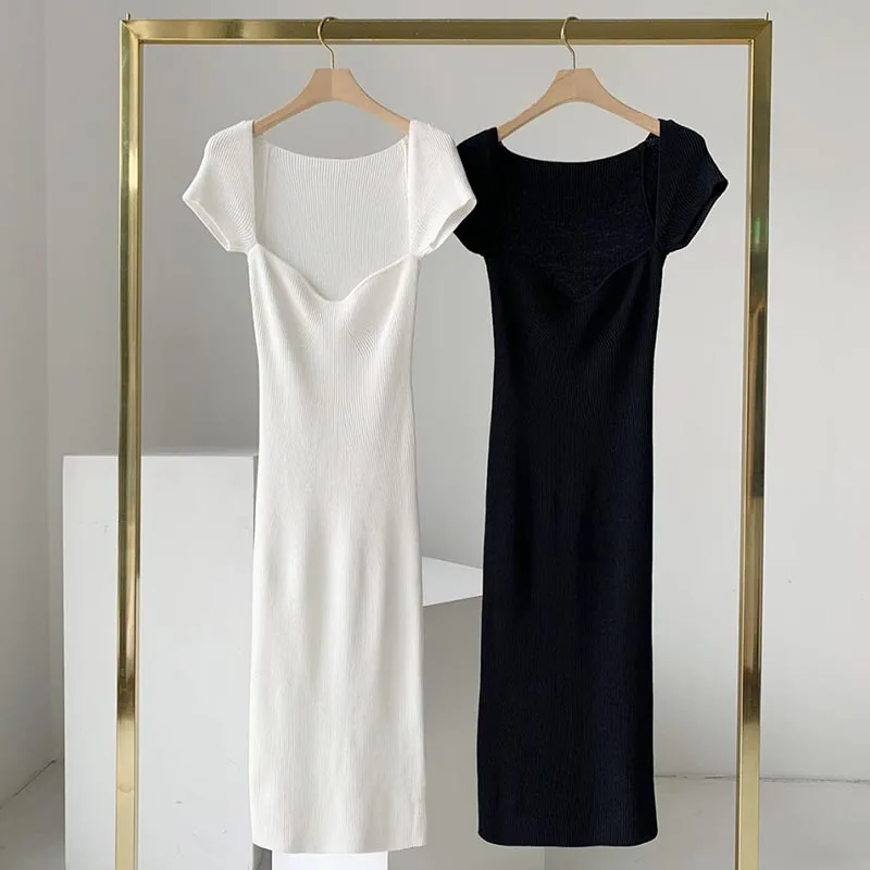 Temperament Carefully Machine, Square Neck, Exposed Clavicle, Slim Fit, Short-sleeved, Hip, Split Knit Dress
Temperament Carefully Machine, Square Neck, Exposed Clavicle, Slim Fit, Short-sleeved, Hip, Split Knit Dress