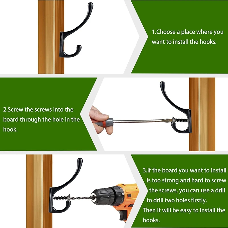 12 Pack Coat Hooks, Hooks for Hanging with 24Pcs Screws, Black Towel Hooks Wall Hooks for Hanging Coat Scarf, Bag, Towel
12 Pack Coat Hooks, Hooks for Hanging with 24Pcs Screws, Black Towel Hooks Wall Hooks for Hanging Coat Scarf, Bag, Towel