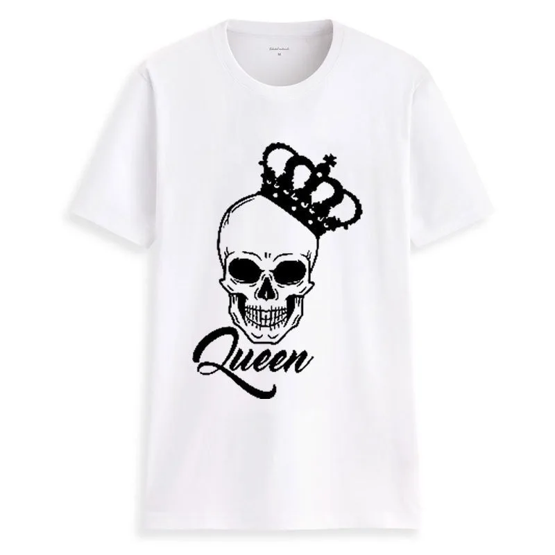 King Queen Skull Crown Adolescent Tshirt Couple Daily Cotton Party Tee shirts Boyfriend O Collar White Lady Graphic White Tops 
King Queen Skull Crown Adolescent Tshirt Couple Daily Cotton Party Tee shirts Boyfriend O Collar White Lady Graphic White Tops