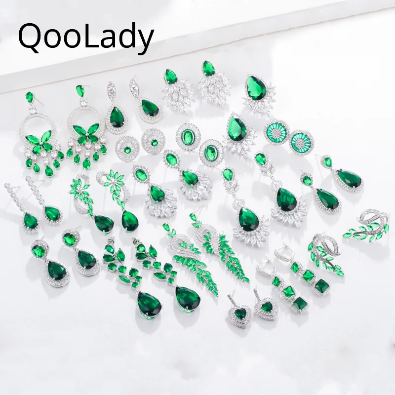 Qoolady 2019 New Hot Green Cubic Zirconia Stone Big Statement Flower Long Leaf Drop Earring for Women Wedding Party Jewelry E013
Qoolady 2019 New Hot Green Cubic Zirconia Stone Big Statement Flower Long Leaf Drop Earring for Women Wedding Party Jewelry E013