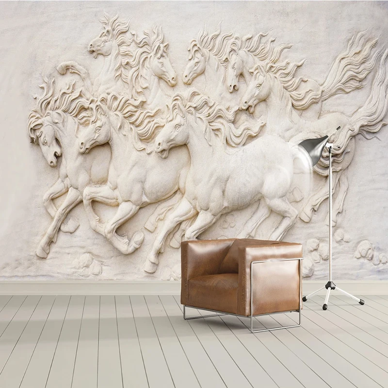 Custom Size 3D Photo Wallpaper Mural 3D European Embossed Eight Horses Wall Painting Wall Murals For Living Room Bedroom Walls
Custom Size 3D Photo Wallpaper Mural 3D European Embossed Eight Horses Wall Painting Wall Murals For Living Room Bedroom Walls