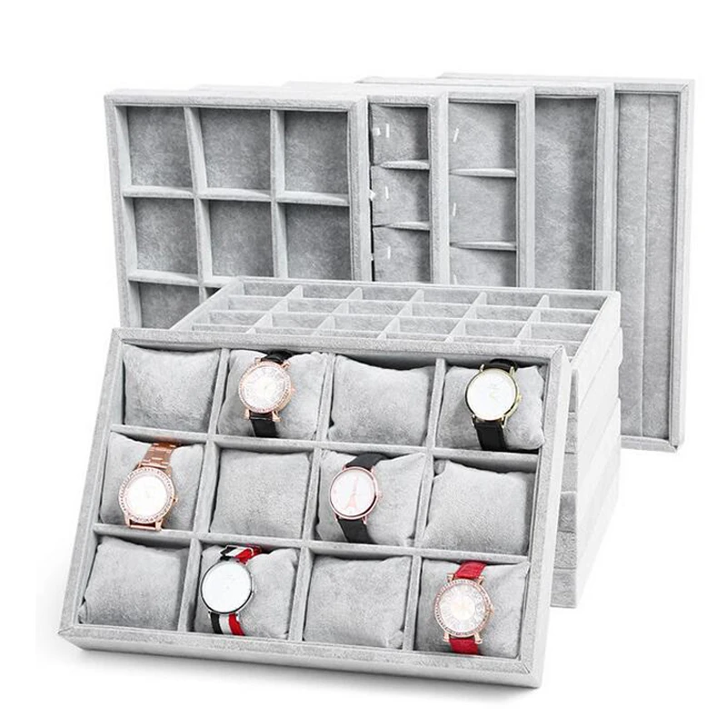 Fashion Ice Grey Velvet Jewelry Tray Jewelllery Storage Box Watch Holder Necklace Ring Earrings Pendant Display Organizer Series
Fashion Ice Grey Velvet Jewelry Tray Jewelllery Storage Box Watch Holder Necklace Ring Earrings Pendant Display Organizer Series