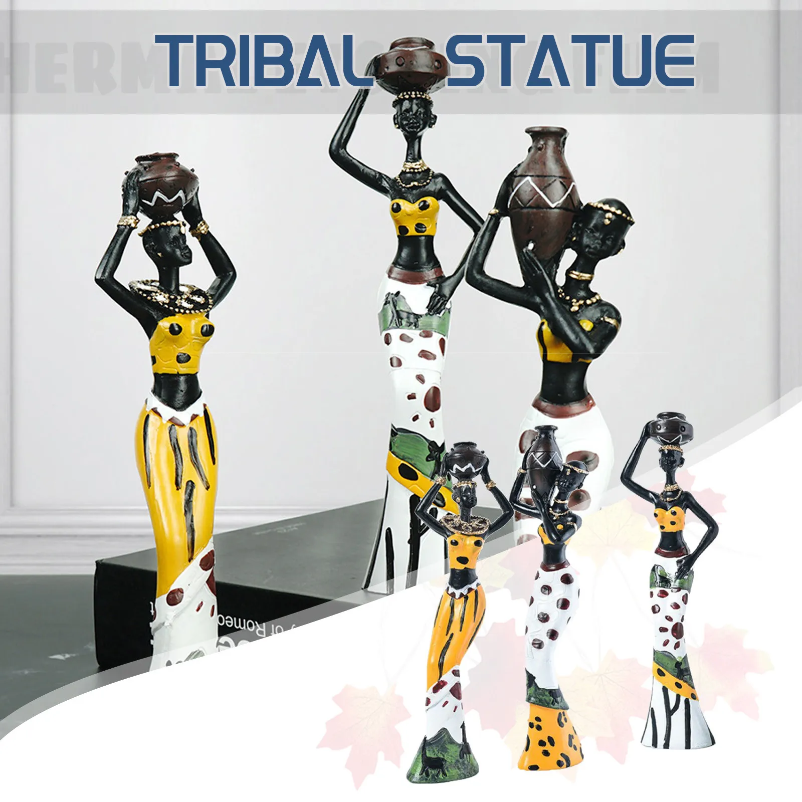 3 Pieces/set Desktop Ornaments Craft Resin African Character Sculpture Lady Statue Tribal Decoration Holiday Diy Decorations
3 Pieces/set Desktop Ornaments Craft Resin African Character Sculpture Lady Statue Tribal Decoration Holiday Diy Decorations