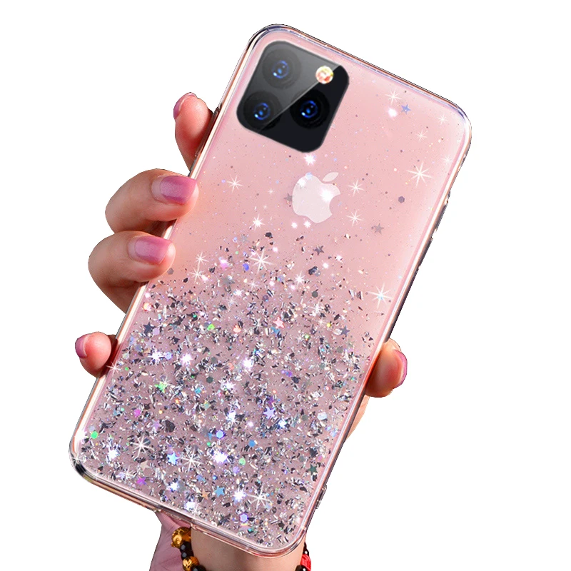 Для iPhone 11 Pro Max Xs Xr X 6 7 8 Plus Роскошные блестящие безопасные яркие разноцветные чехлы