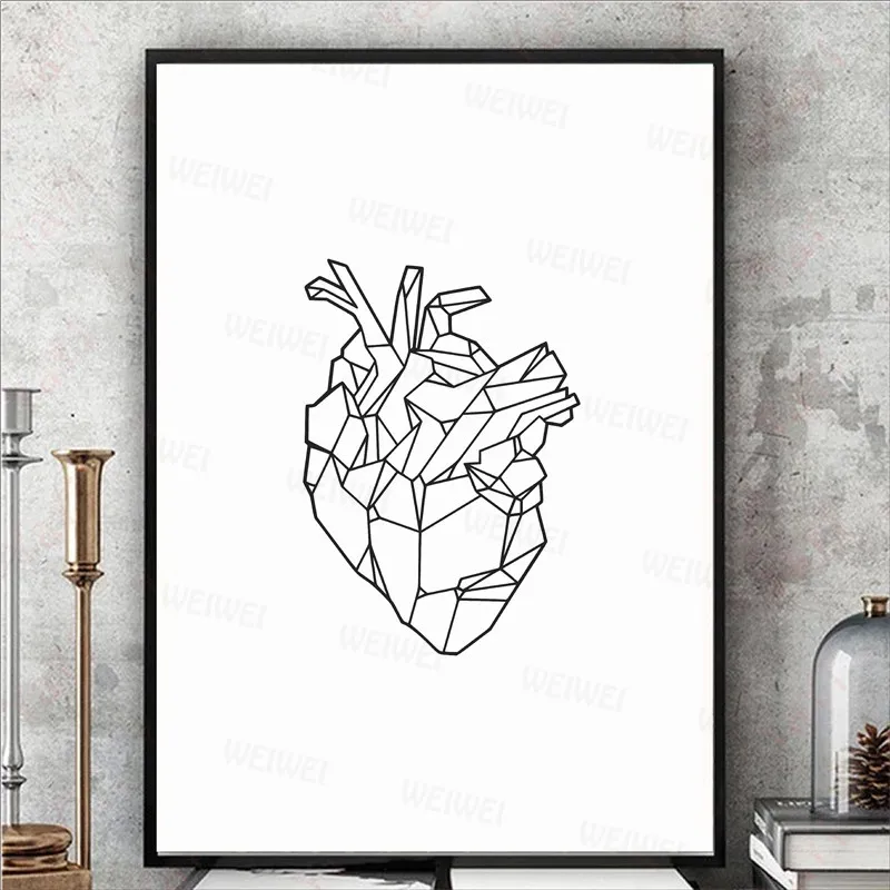 Geometric Heart Art Poster Print Wall Art Medicine Anatomy Heart Canvas Painting Wall Picture for Wall Anatomical Decor 
Geometric Heart Art Poster Print Wall Art Medicine Anatomy Heart Canvas Painting Wall Picture for Wall Anatomical Decor