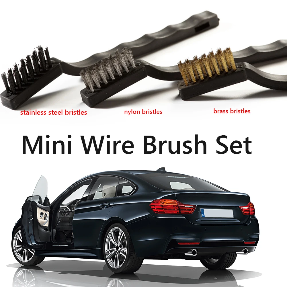 3pcs Mini Wire Brush Set for Cleaning Welding Slag Rust Handy Steel Nylon Brass Bristles Scratch Brushes Car Clean Accessories
3pcs Mini Wire Brush Set for Cleaning Welding Slag Rust Handy Steel Nylon Brass Bristles Scratch Brushes Car Clean Accessories