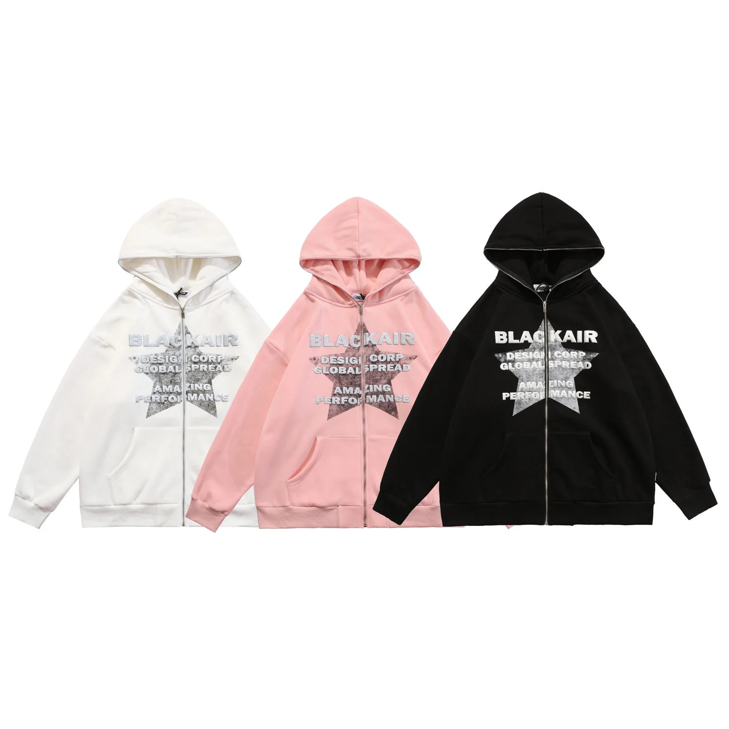 Autumn/Winter 2021 outerwear dark new five-pointed star print and fleece male and female hoodie
Autumn/Winter 2021 outerwear dark new five-pointed star print and fleece male and female hoodie