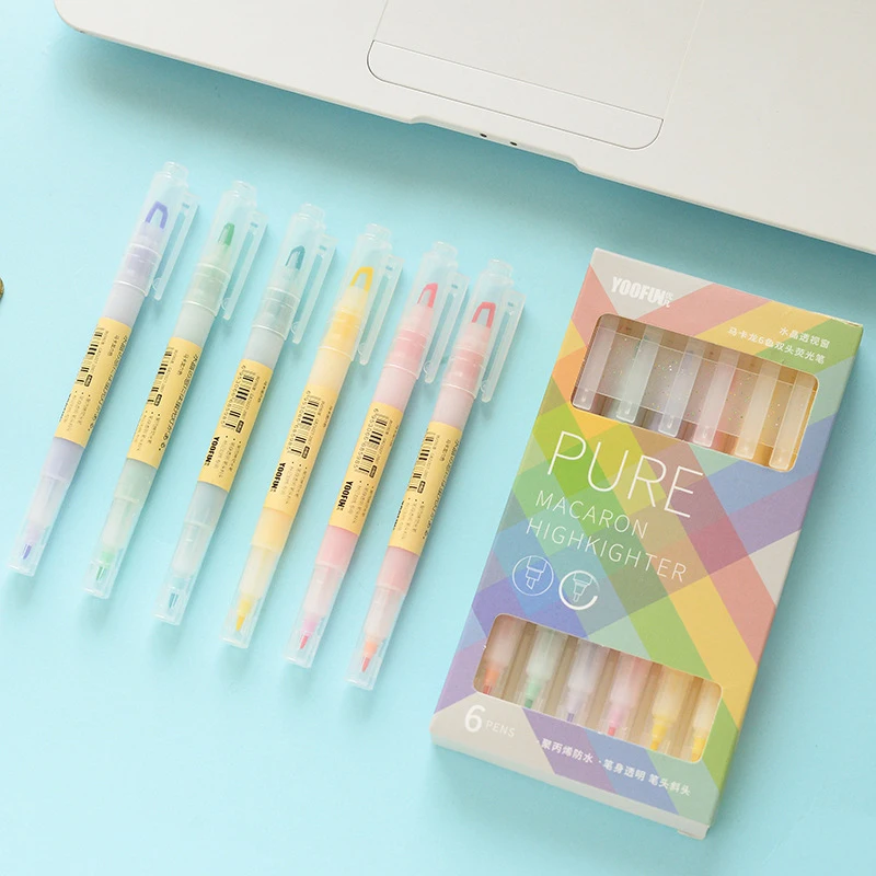 6 Colors/Set Double Head Unique Window Tip Pastel Color Highlighter Pen Marker Soft Color for School Marker Stationery Supplies
6 Colors/Set Double Head Unique Window Tip Pastel Color Highlighter Pen Marker Soft Color for School Marker Stationery Supplies