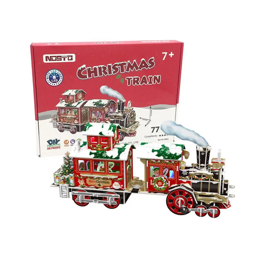 3D Train Puzzle 76 Pcs Puzzles With RGB Light Durable Lightweight Christmas Jigsaw Paper Toy Birthday Gift For Children
3D Train Puzzle 76 Pcs Puzzles With RGB Light Durable Lightweight Christmas Jigsaw Paper Toy Birthday Gift For Children
