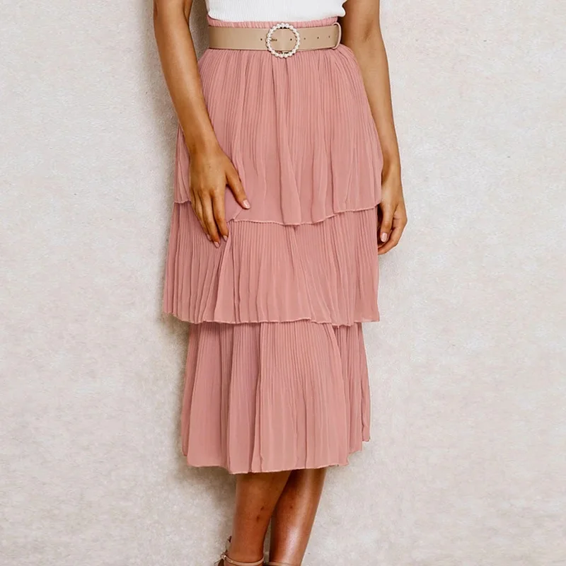 New Beach skirts womens fashion chiffon stitching pleated female solid color skirt 2021 Ruffles Mid-Calf long white skirt lady
New Beach skirts womens fashion chiffon stitching pleated female solid color skirt 2021 Ruffles Mid-Calf long white skirt lady