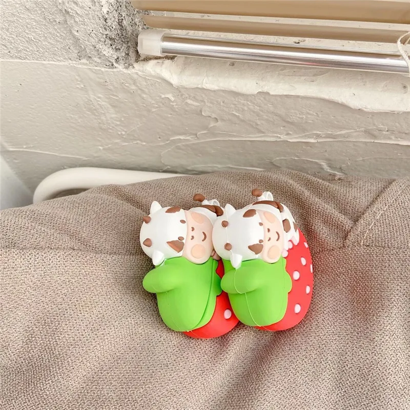 For Apple Airpods 1 2 3 Pro Wireless Bluetooth Headphone Case Protective Cover Cartoon 3D Cute Strawberry Milk Cow
For Apple Airpods 1 2 3 Pro Wireless Bluetooth Headphone Case Protective Cover Cartoon 3D Cute Strawberry Milk Cow