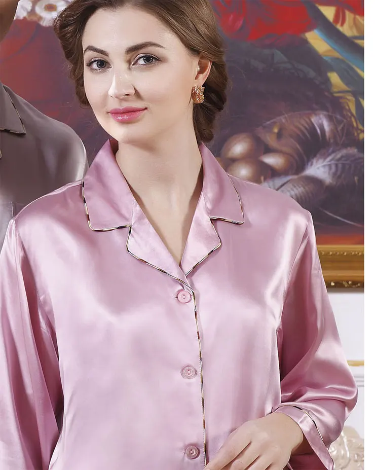 Women Pajama Set 100% Natural Silk Couples Pajamas Top and Bottom Set Two-piece Nightwear Size M L XL
Women Pajama Set 100% Natural Silk Couples Pajamas Top and Bottom Set Two-piece Nightwear Size M L XL