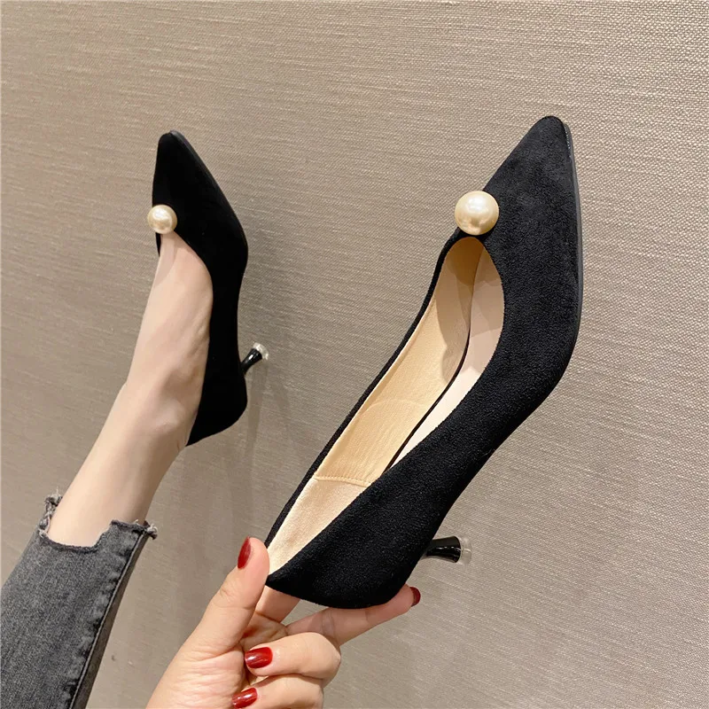 Thin Single Shoes Women's Medium Heel Gentle Late Shoes Spring 2021 Commuter Women's Black Fashion Point-toe Slipper Career
Thin Single Shoes Women's Medium Heel Gentle Late Shoes Spring 2021 Commuter Women's Black Fashion Point-toe Slipper Career
