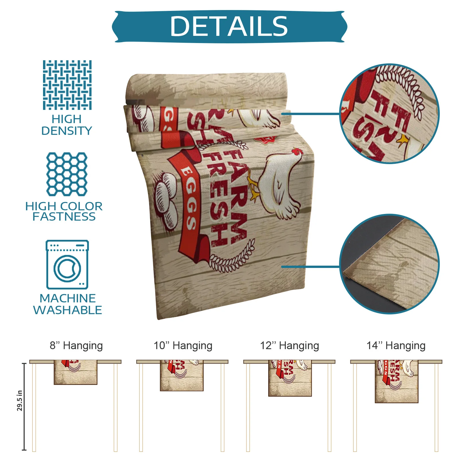 Farm Eggs Wooden Board Retro Style Table Runner Modern Party Dining Table Runner Wedding Table Decor Tablecloth and Placemats
Farm Eggs Wooden Board Retro Style Table Runner Modern Party Dining Table Runner Wedding Table Decor Tablecloth and Placemats