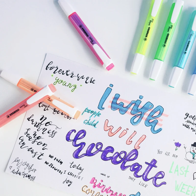 STABILO New Swing Cool Highlighter Pen 275 Pocket Highlighter Marker 1-4mm Student Note Fluorescent Assorted 6/8 Colors
STABILO New Swing Cool Highlighter Pen 275 Pocket Highlighter Marker 1-4mm Student Note Fluorescent Assorted 6/8 Colors