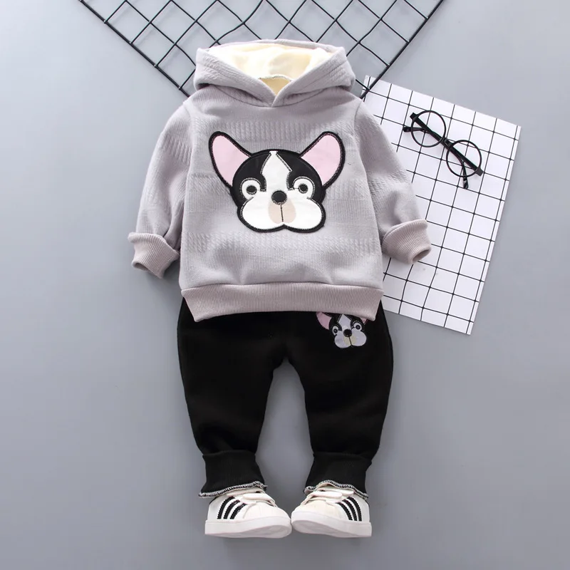 Children Casual Sports Suit 2020 New Autumn Cotton Plus Velvet Puppy Cartoons Sports Hooded Sweater Two-Piece For Baby Boys
Children Casual Sports Suit 2020 New Autumn Cotton Plus Velvet Puppy Cartoons Sports Hooded Sweater Two-Piece For Baby Boys