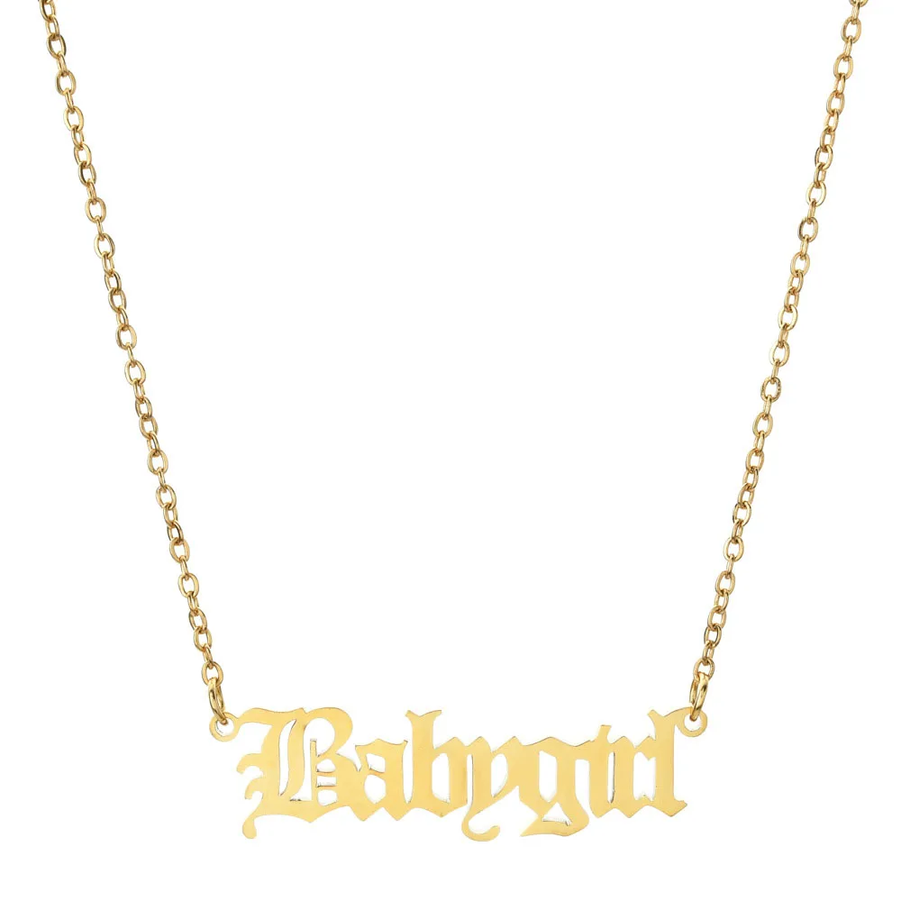 Cute Angel Babygirl letter Pendants Stainless Steel Necklace For Women Girls Femme
Cute Angel Babygirl letter Pendants Stainless Steel Necklace For Women Girls Femme