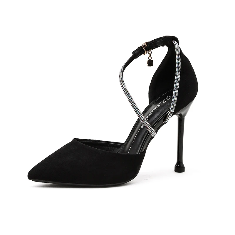 Pointed Toe 10cm Super High Heel Suede Sandals Women Sexy Women Shoes