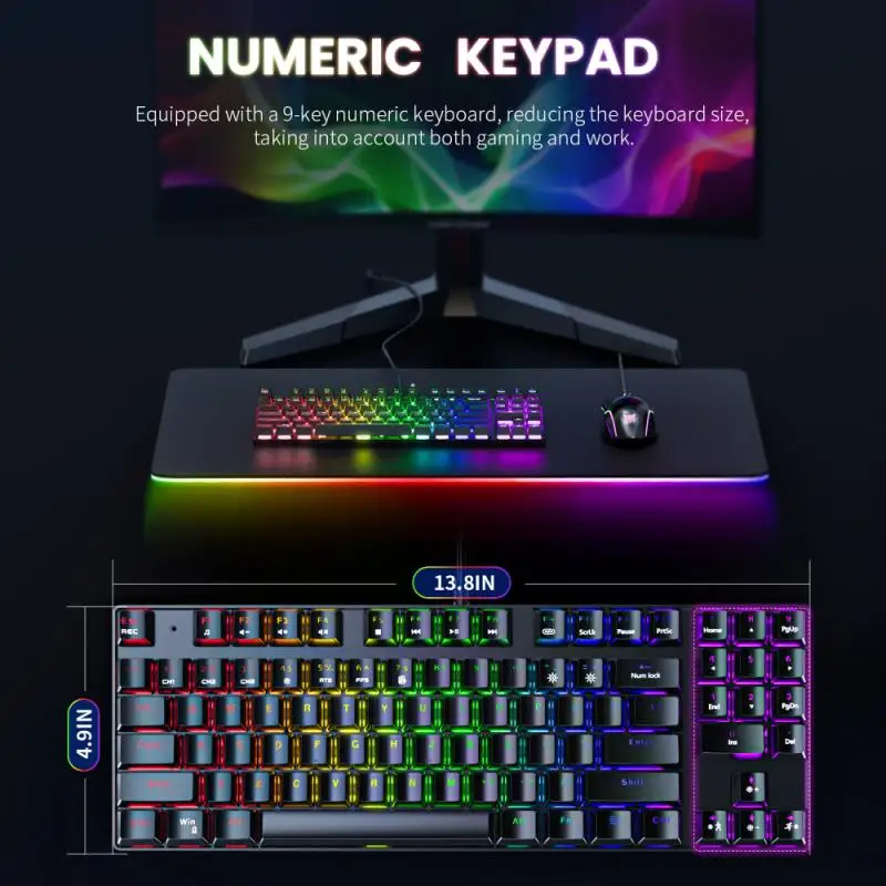 2021 Blue Axis Wired Mechanical Backlit Keyboard And Gaming Wired Mouse Set USB Interface RGB Lighting Effect For Notebook Home
2021 Blue Axis Wired Mechanical Backlit Keyboard And Gaming Wired Mouse Set USB Interface RGB Lighting Effect For Notebook Home