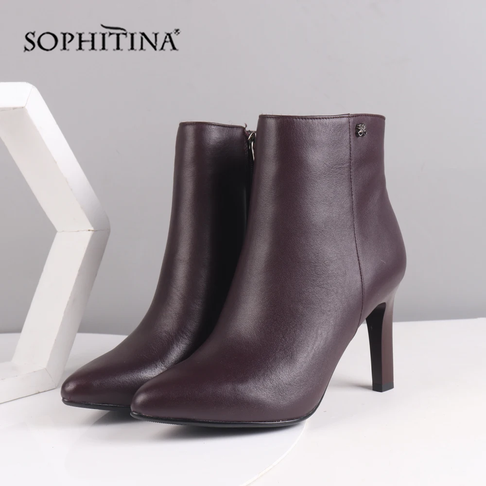 SOPHITINA Sexy Pointed Toe Boots Thin Heel Fashion Colors High Quality Genuine Leather Shoes New Ankle Women's Boots PC219
SOPHITINA Sexy Pointed Toe Boots Thin Heel Fashion Colors High Quality Genuine Leather Shoes New Ankle Women's Boots PC219