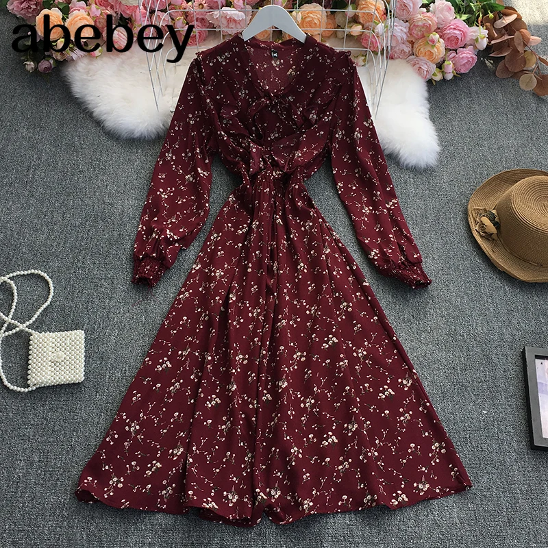 2021 New Summer Women Vintage V-Neck long sleeve Dress lace up bow high waist pleated waist floral mid-length A-line Dress
2021 New Summer Women Vintage V-Neck long sleeve Dress lace up bow high waist pleated waist floral mid-length A-line Dress