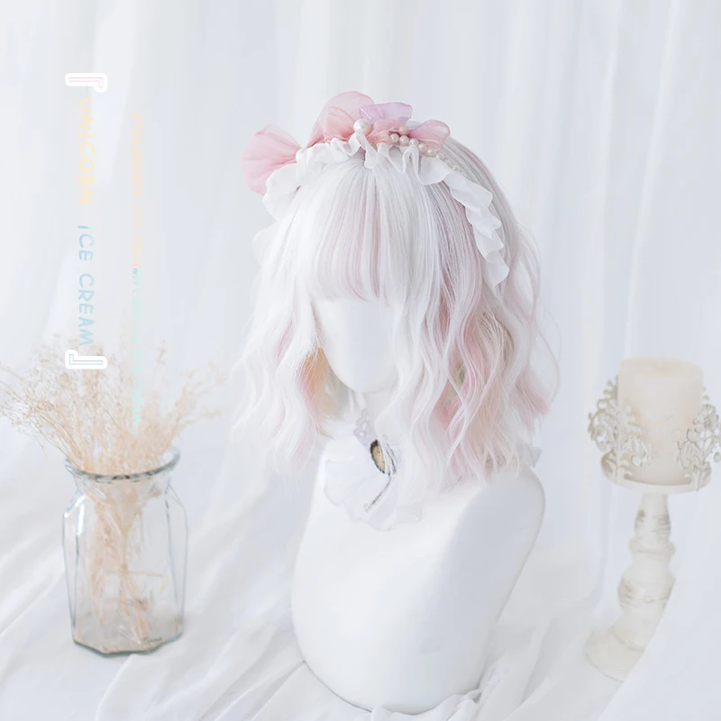 LM synthetic short wave macaron color bob natural hair wig with bangs heat-resistant fiber cosplay lolita wig for women
LM synthetic short wave macaron color bob natural hair wig with bangs heat-resistant fiber cosplay lolita wig for women