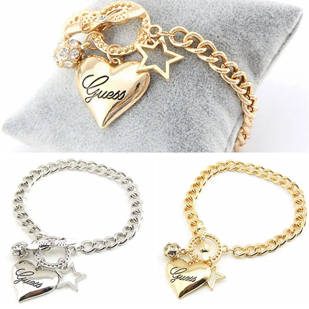 Chain Bracelet Gold Color Women Love Heart Link Bracelet Crystal Bracelets Bangles Valentine's Day Gift
Chain Bracelet Gold Color Women Love Heart Link Bracelet Crystal Bracelets Bangles Valentine's Day Gift