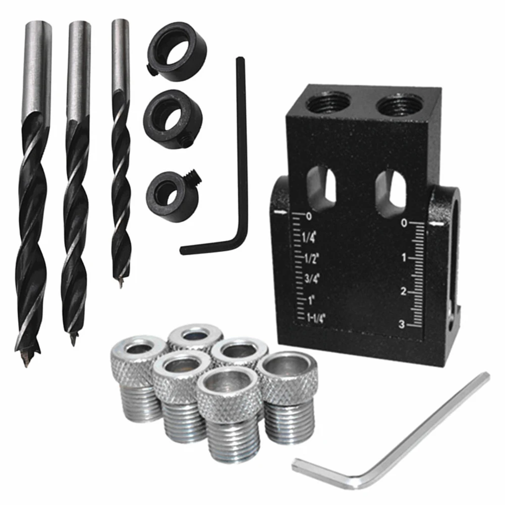 15 Degree Angle DIY Pocket Oblique Locator Hole Jig Kit Drill Strong Toughness Wooden Portable Guide Puncher Set
15 Degree Angle DIY Pocket Oblique Locator Hole Jig Kit Drill Strong Toughness Wooden Portable Guide Puncher Set