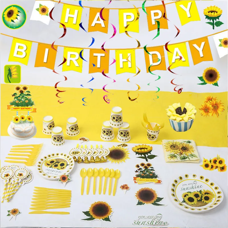 Sunflowers Theme Party Decoration Sunshine Tableware Paper Cup Plate Tablecloth Straw Baby Shower Kids Birthday Party Supplies
Sunflowers Theme Party Decoration Sunshine Tableware Paper Cup Plate Tablecloth Straw Baby Shower Kids Birthday Party Supplies