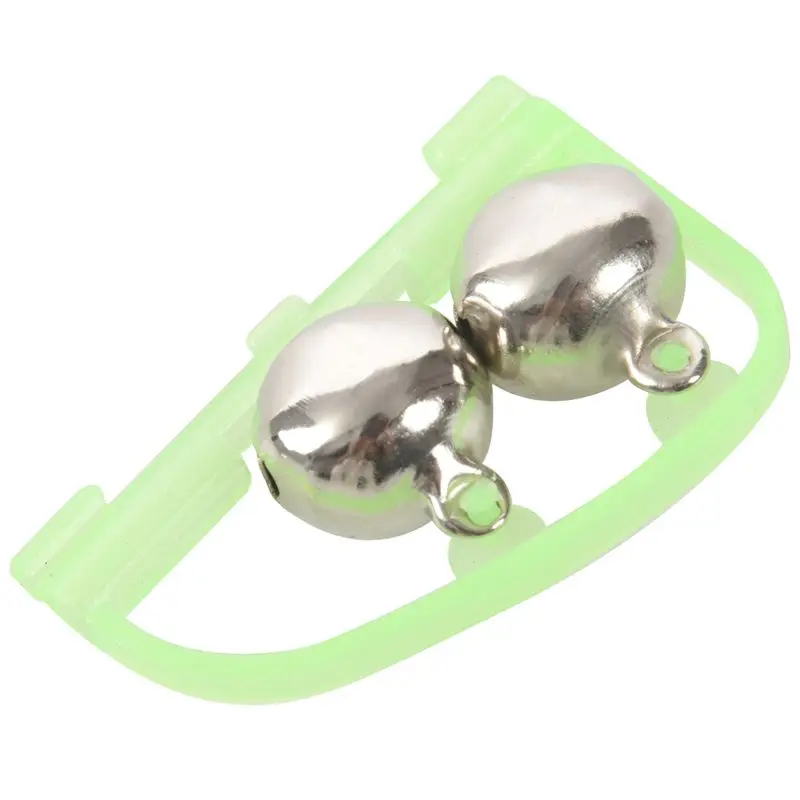 5 Pcs Double Bell Fish Pole Rod Fishing Light Alarm Bells Green | Спорт и развлечения