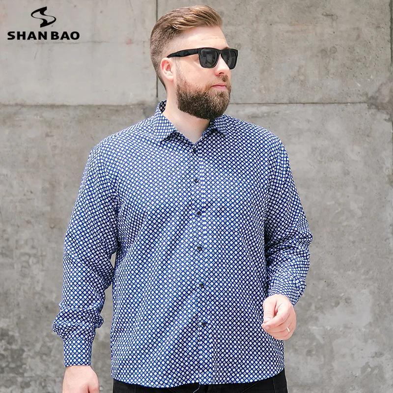 SHAN BAO 2021 Autumn Brand Personality Geometric Flower Print Loose Long Sleeve Shirt Classic Style Men's Plus Size Casual Shirt
SHAN BAO 2021 Autumn Brand Personality Geometric Flower Print Loose Long Sleeve Shirt Classic Style Men's Plus Size Casual Shirt
