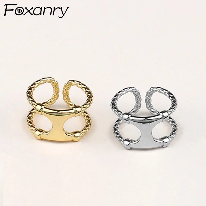 Foxanry Minimalist 925 Sterling Silver Engagement Rings New Fashion Creative Geometric Gold Plated Bride Jewelry Gifts for Women
Foxanry Minimalist 925 Sterling Silver Engagement Rings New Fashion Creative Geometric Gold Plated Bride Jewelry Gifts for Women