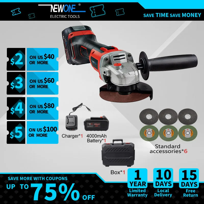 Newone m14 20V Cordless Angle Grinder Electric Cutting Lithium-Ion Grinding Machine Brushless Grinding Angle Grinder Power Tool
Newone m14 20V Cordless Angle Grinder Electric Cutting Lithium-Ion Grinding Machine Brushless Grinding Angle Grinder Power Tool