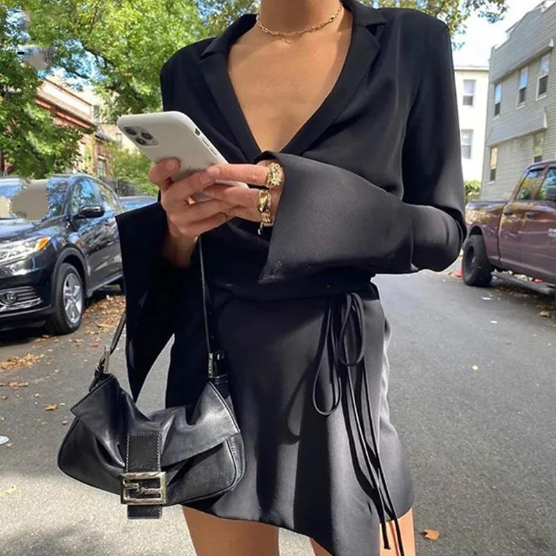 Cryptographic Satin Fashion Shirt Dress Elegant Autumn Long Sleeve Women's Wrap Mini Blazer Dress Club Party Solid
Cryptographic Satin Fashion Shirt Dress Elegant Autumn Long Sleeve Women's Wrap Mini Blazer Dress Club Party Solid