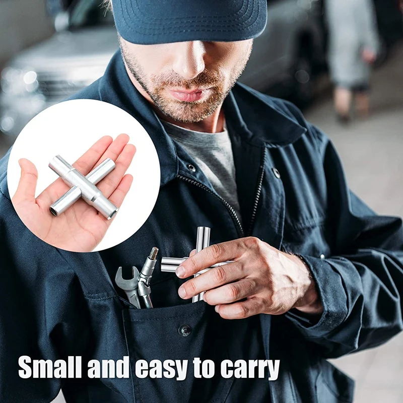 2 Pieces 4-Way Sillcock Key Steel Sillcock Wrench Silver Water Utility Key for Hose Bib Spigot Valve
2 Pieces 4-Way Sillcock Key Steel Sillcock Wrench Silver Water Utility Key for Hose Bib Spigot Valve