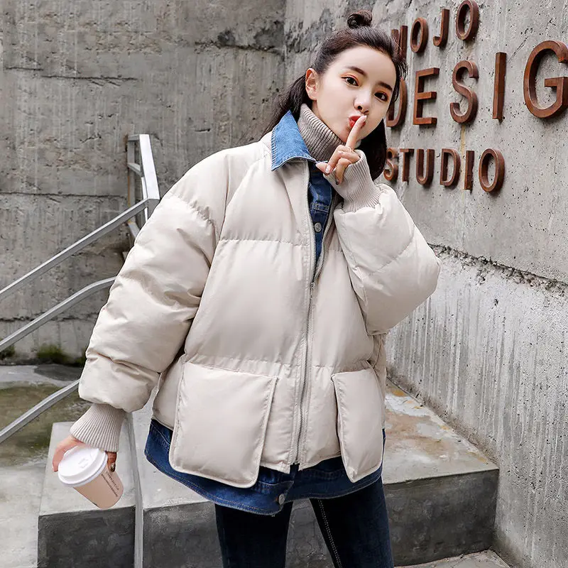 2019 New Winter Down Cotton Padded Parka Woman Korean Fashion Warm Fake 2 Pcs Denim Patchwork Coat Female Loose Outerwear f1475
2019 New Winter Down Cotton Padded Parka Woman Korean Fashion Warm Fake 2 Pcs Denim Patchwork Coat Female Loose Outerwear f1475