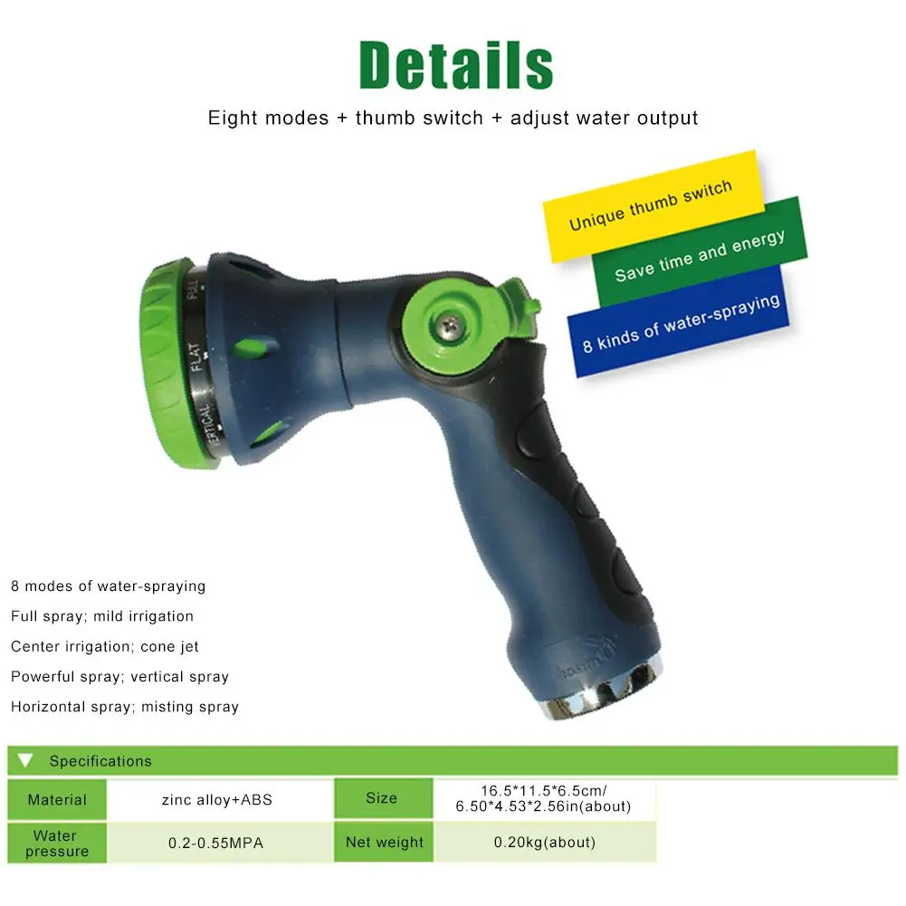 Portable Adjustable Garden Hose High Pressure Gun Sprinkler Nozzle Car Water Spray Gun Car Wash Hose Garden Water Gun Wholesale
Portable Adjustable Garden Hose High Pressure Gun Sprinkler Nozzle Car Water Spray Gun Car Wash Hose Garden Water Gun Wholesale