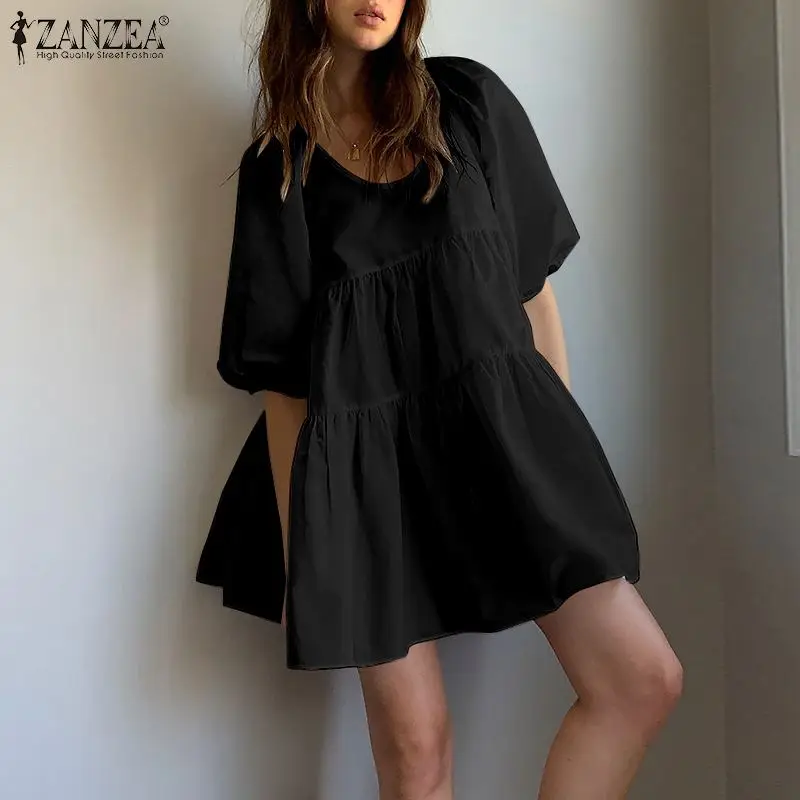 Модное однотонное платье с оборками, женское платье с пышными рукавами ZANZEA 2022, повседневное однотонное мини-платье, женский летний сарафан ...
Модное однотонное платье с оборками, женское платье с пышными рукавами ZANZEA 2022, повседневное однотонное мини-платье, женский летний сарафан ...