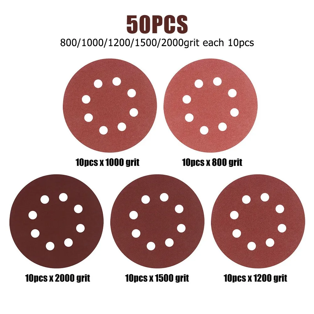 50pcs 125mm Sandpaper Round Shape Sanding Discs Hook Loop Sanding Paper Buffing Sheet Sandpaper 8 Hole Sander Polishing Pad
50pcs 125mm Sandpaper Round Shape Sanding Discs Hook Loop Sanding Paper Buffing Sheet Sandpaper 8 Hole Sander Polishing Pad