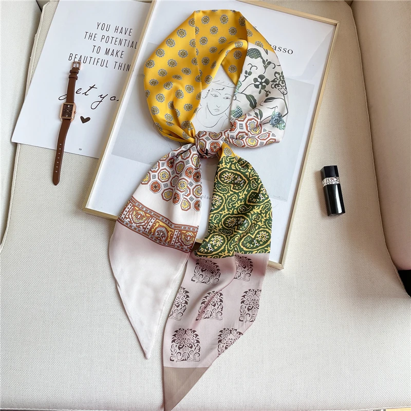 Women Silk Skinny Scarf Hair Band Print Paisley Solid Ribbon Hand Bag Wrist Bandana Grils Headband Scarves Foulard Shawl 2022
Women Silk Skinny Scarf Hair Band Print Paisley Solid Ribbon Hand Bag Wrist Bandana Grils Headband Scarves Foulard Shawl 2022
