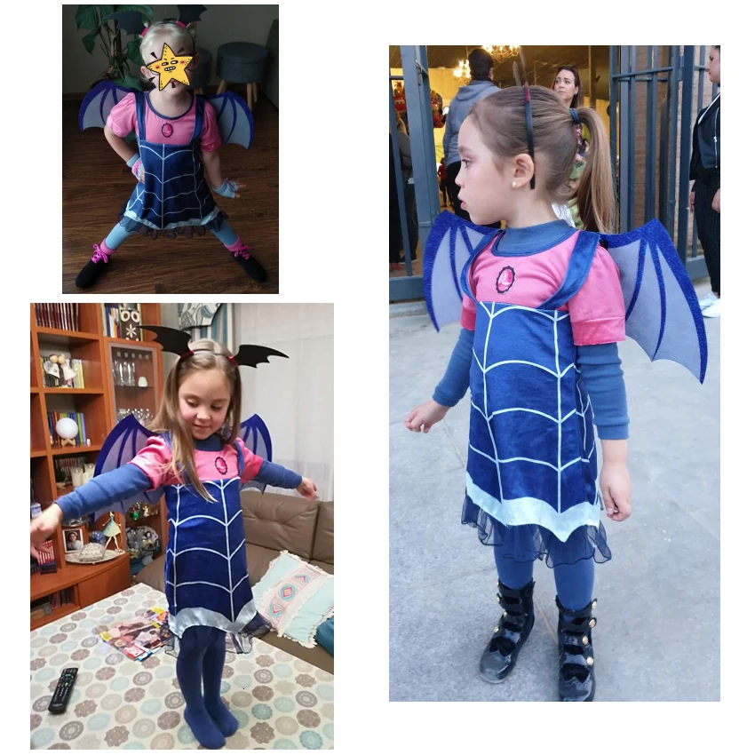 Детские костюмы Vampirina вампира косплей платья для девочек карнавальные вечерние