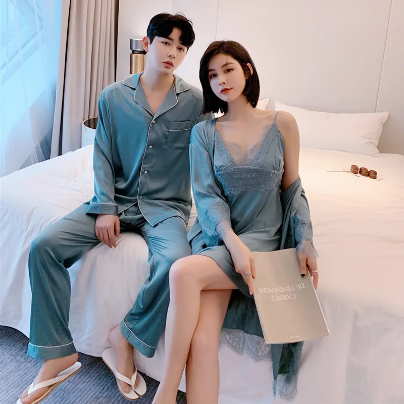 Casual Bridal Wedding Gift Home Clothes Lovers Sleepwear 2PCS Sleep Set Satin Kimono Bathrobe Gown 2021 New Nighty&Robe Suit
Casual Bridal Wedding Gift Home Clothes Lovers Sleepwear 2PCS Sleep Set Satin Kimono Bathrobe Gown 2021 New Nighty&Robe Suit