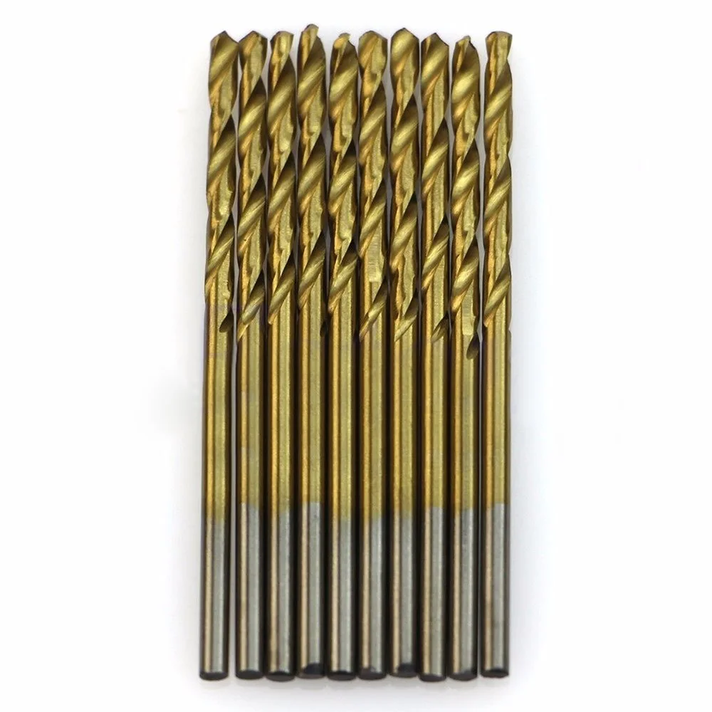 50 Pieces 1/1.5/2/2.5/3mm HSS High Speed Steel Spiral Drilling Bit Set Titanium Coated Durable Drill Bits
50 Pieces 1/1.5/2/2.5/3mm HSS High Speed Steel Spiral Drilling Bit Set Titanium Coated Durable Drill Bits