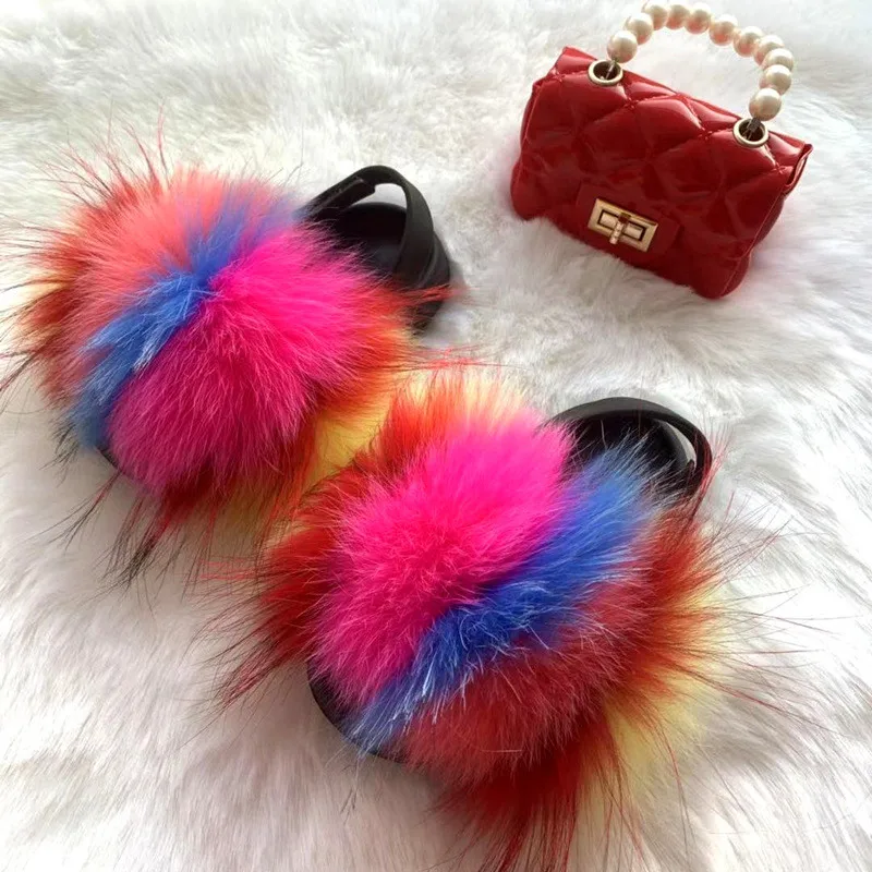 Children's Matching Rainbow Bags And Slippers Artificial Fur Slippers And Rainbow Bags Matching Bags Fluffy Slippers Wholesale
Children's Matching Rainbow Bags And Slippers Artificial Fur Slippers And Rainbow Bags Matching Bags Fluffy Slippers Wholesale