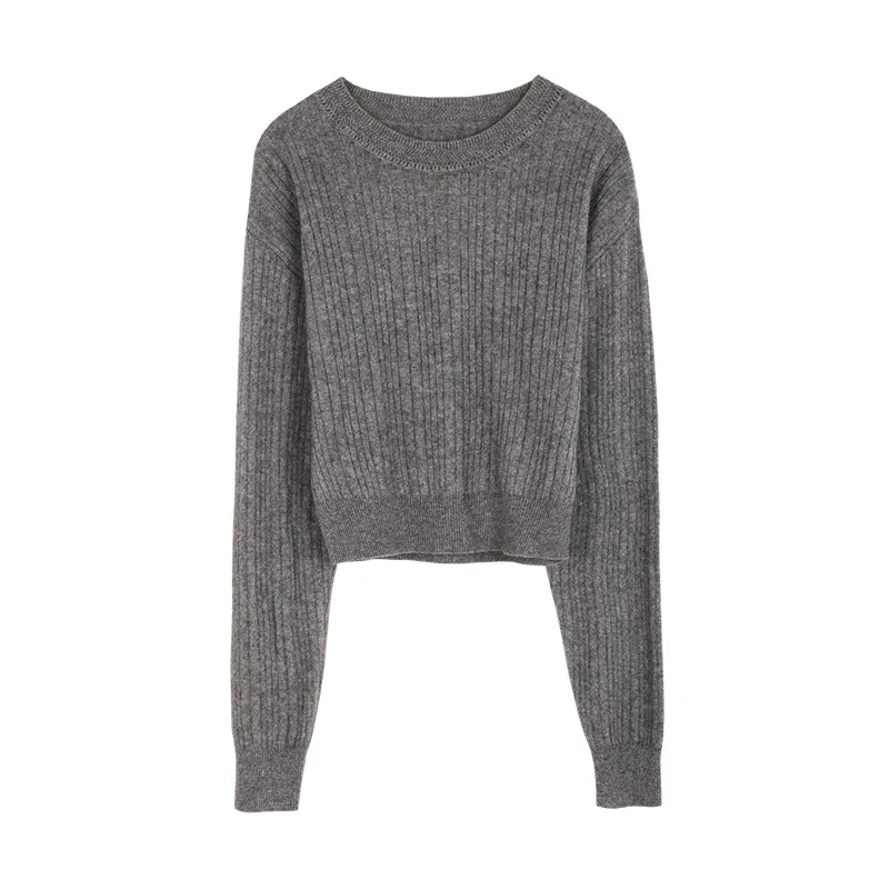 Spring 2021 13 lines new raccoon velvet pit stripe short sweater basic simple Pullover
Spring 2021 13 lines new raccoon velvet pit stripe short sweater basic simple Pullover