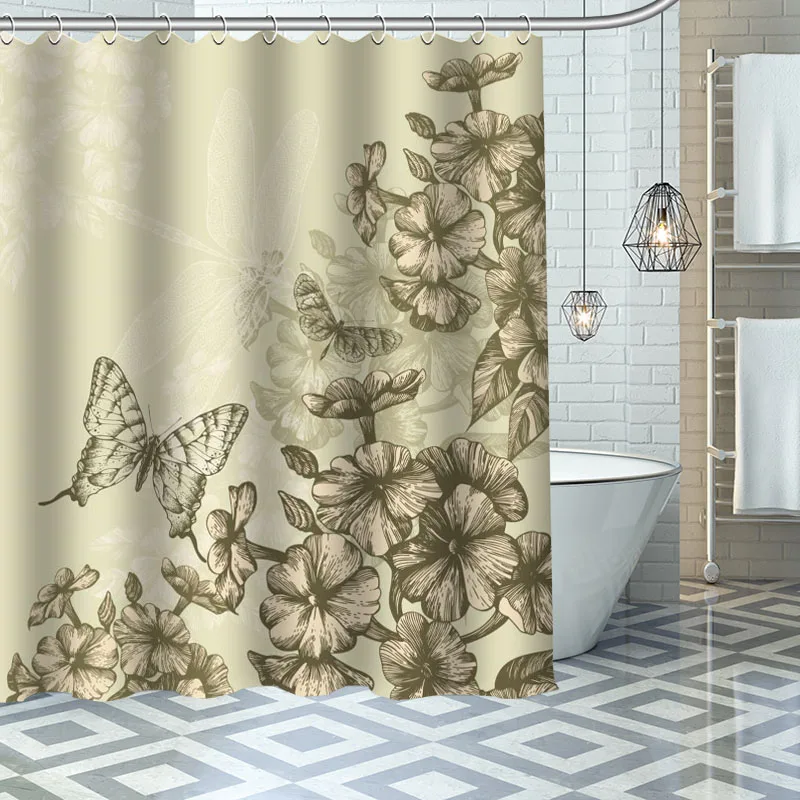Custom High Quality Vintage flower Shower Curtain Waterproof Bathroom Polyester Fabric Bathroom Curtain With Hooks
Custom High Quality Vintage flower Shower Curtain Waterproof Bathroom Polyester Fabric Bathroom Curtain With Hooks