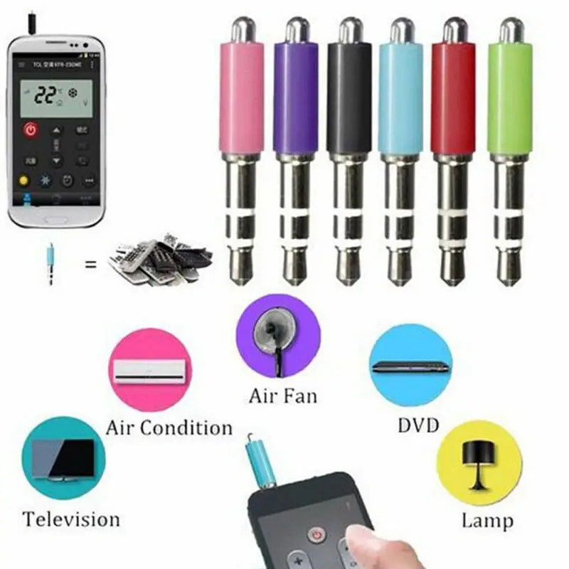 1pc 3.5mm Jack Infrared Remote Control for Mobile Phone Smart IR Wireless Remote Control Plug For ios iPhone Random Color
1pc 3.5mm Jack Infrared Remote Control for Mobile Phone Smart IR Wireless Remote Control Plug For ios iPhone Random Color
