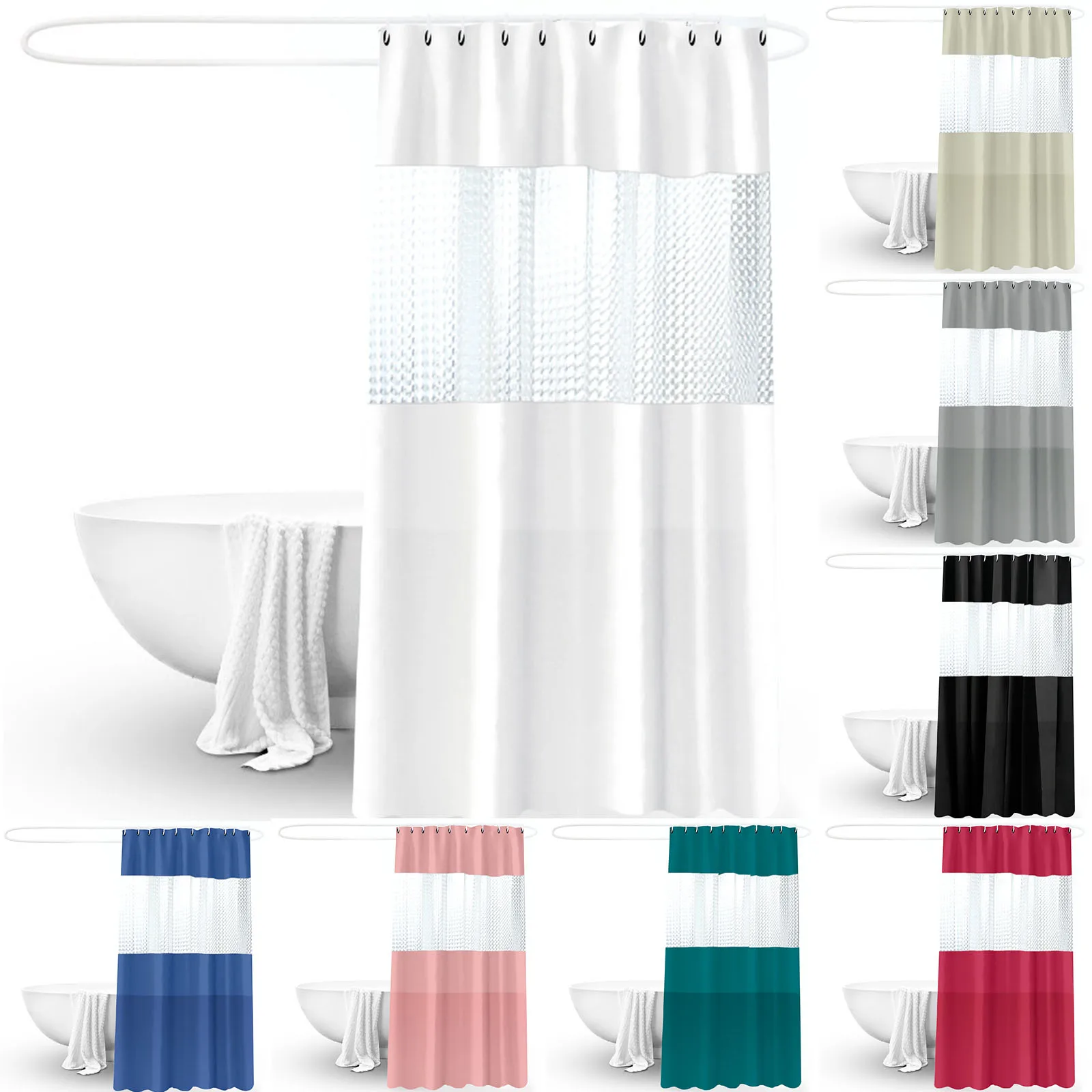 High Quality 3D Translucent Bathroom Shower Curtain EVA Solid Color Thickened Splicing Waterproof Shower Curtain Home Decoration
High Quality 3D Translucent Bathroom Shower Curtain EVA Solid Color Thickened Splicing Waterproof Shower Curtain Home Decoration