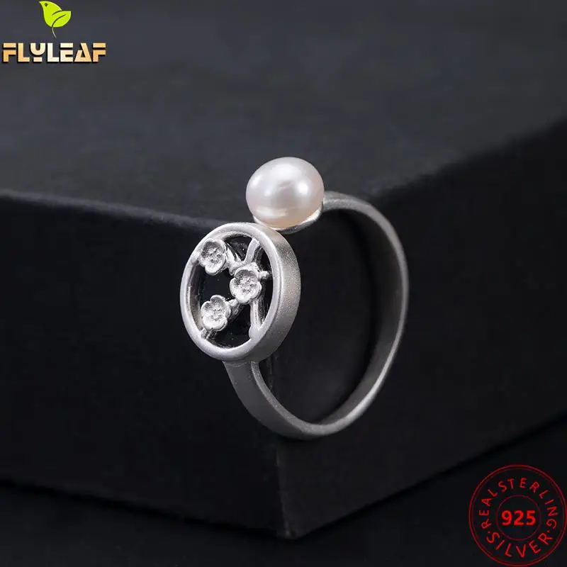 925 Sterling Silver Pearls Plum Blossom Open Rings For Women Handmade Chinese Retro Style Female Vintage Jewelry
925 Sterling Silver Pearls Plum Blossom Open Rings For Women Handmade Chinese Retro Style Female Vintage Jewelry